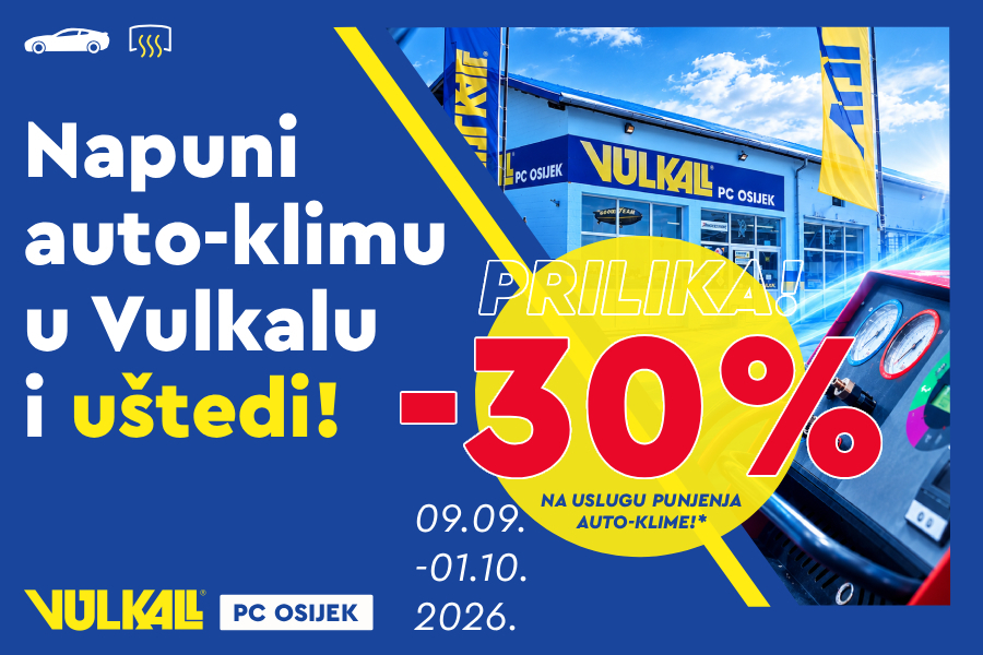 NIKAD POVOLJNIJA USLUGA: Punjenje auto-klime u Osijeku uz 30% popusta u Vulkalu